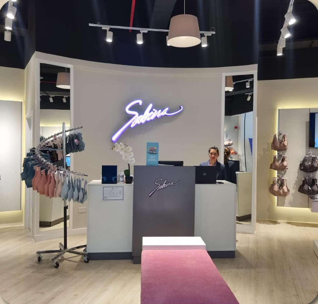 Reception Counter & Neon Sign